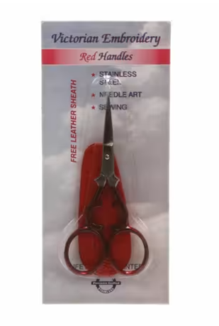 Tooltron - 
Embroidery Scissor - 3.5” Victorian Style Red