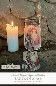 The Primitive Hare - Santa in a Jar - Thread Keep with Floss Drops