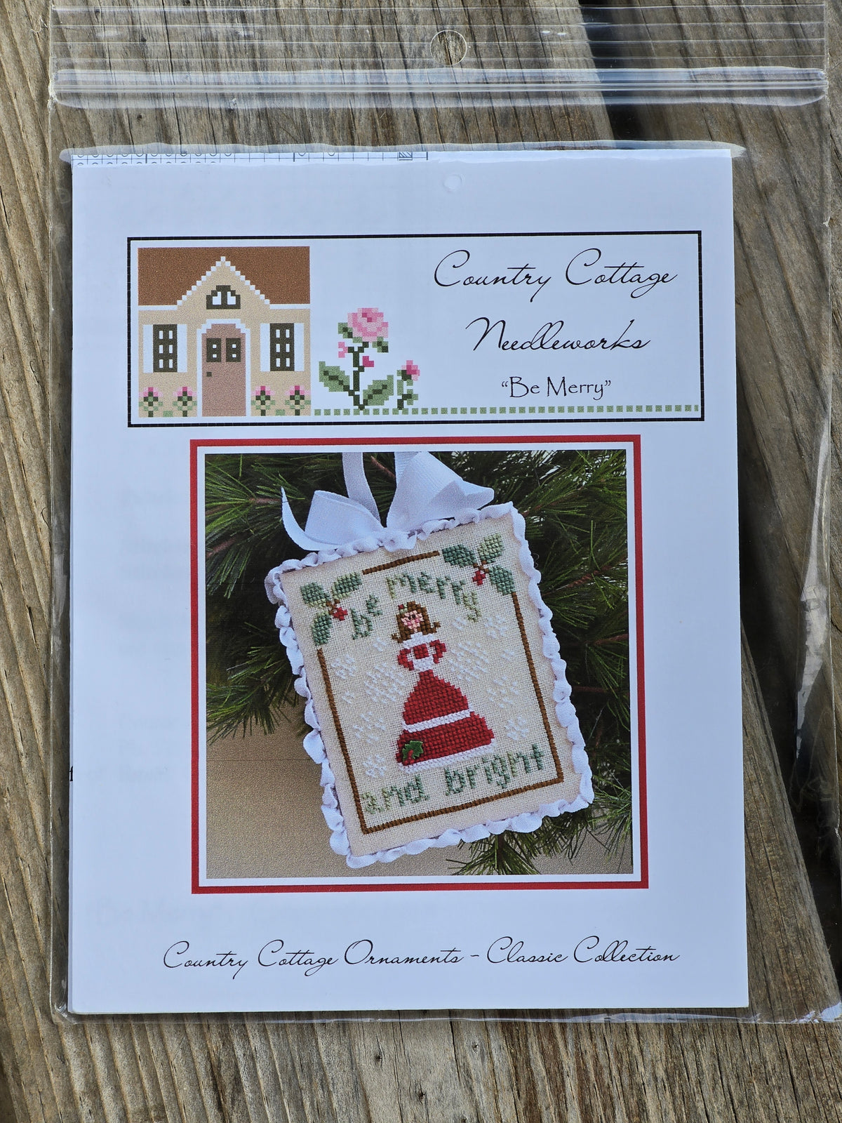 Country Cottage Needleworks - Country Cottage Ornaments - Be Merry - Cross Stitch Pattern