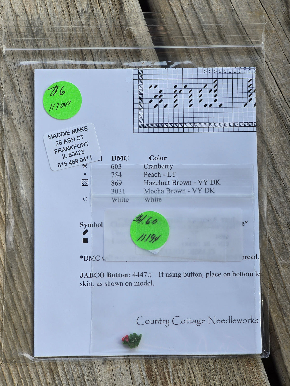 Country Cottage Needleworks - Country Cottage Ornaments - Be Merry - Cross Stitch Pattern
