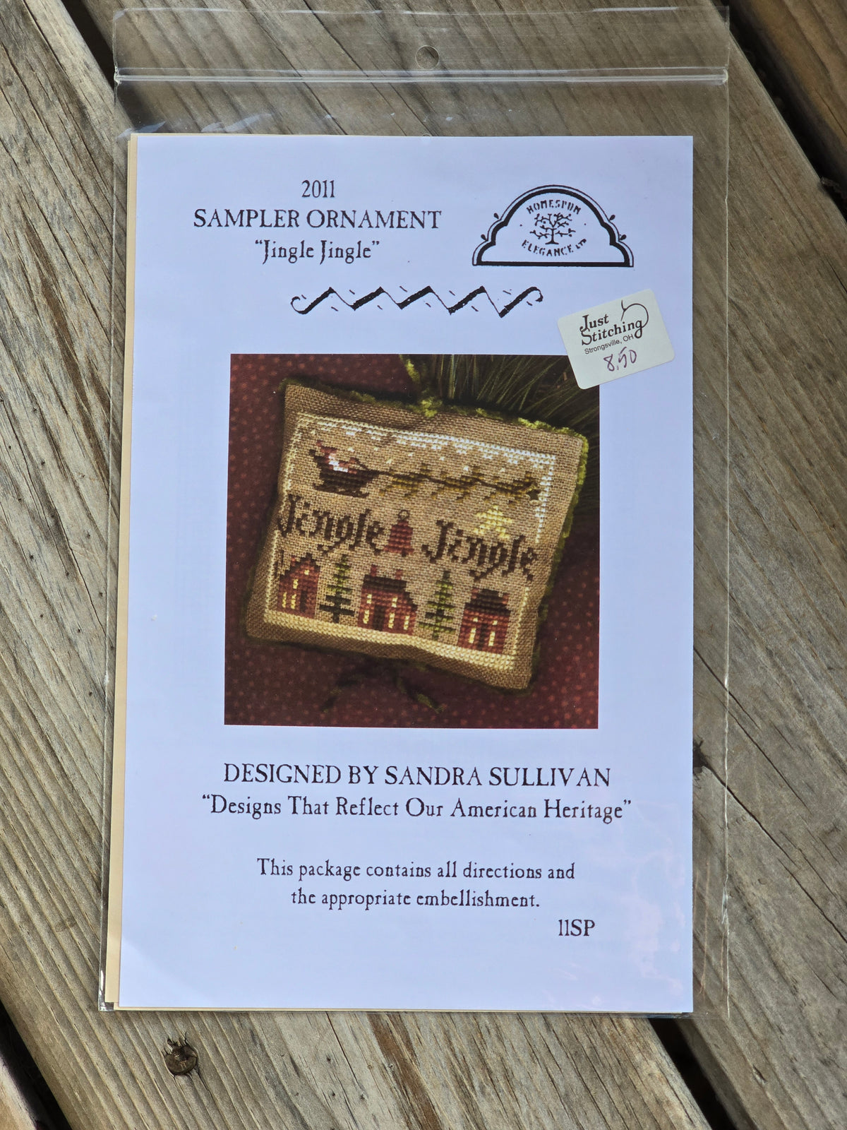 Homespun Elegance - 2011 Sampler Ornament - Jingle Jingle - 11SP - Cross Stitch Pattern