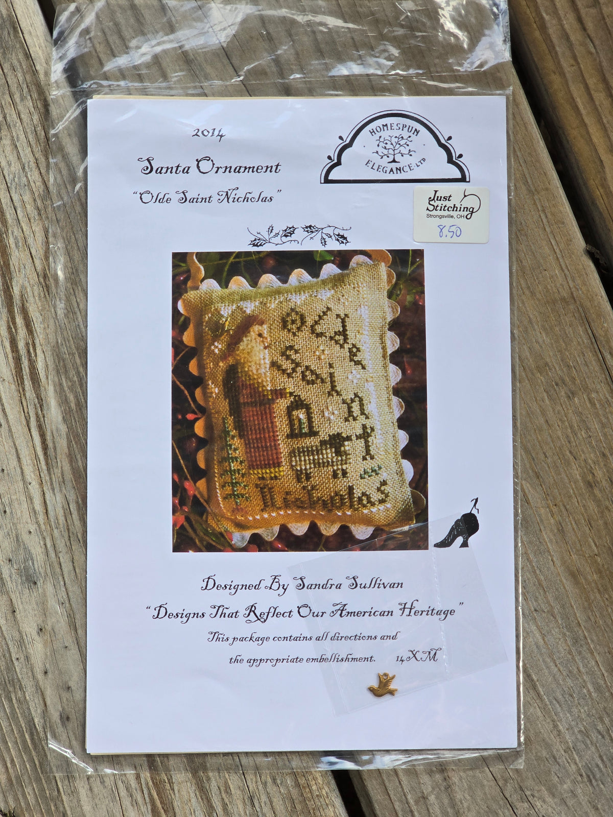 Homespun Elegance - 2014 Santa Ornament  - Olde Saint Nicholas - 14XM - Cross Stitch Pattern