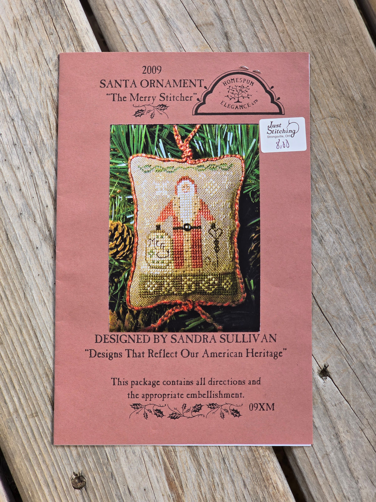 Homespun Elegance - 2009 Santa Ornament The Merry Stitcher - 09XM - Cross Stitch Pattern