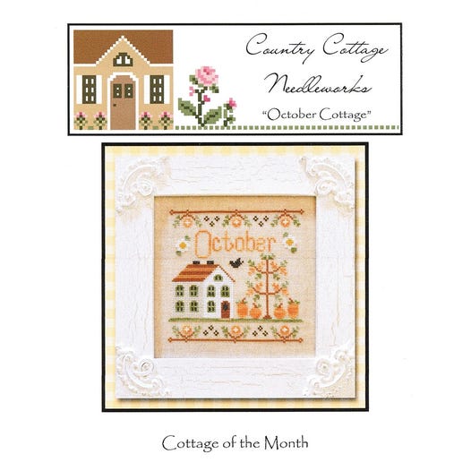Country Cottage Needleworks - Cottage of the Month -October Cottage - Cross Stitch Pattern