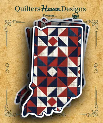 Quilters Haven Designs - Freedom State Quilt Sticker Indiana