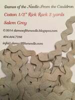 Cotton 1/2" Rick Rack - 3 yards - Salem Grey
