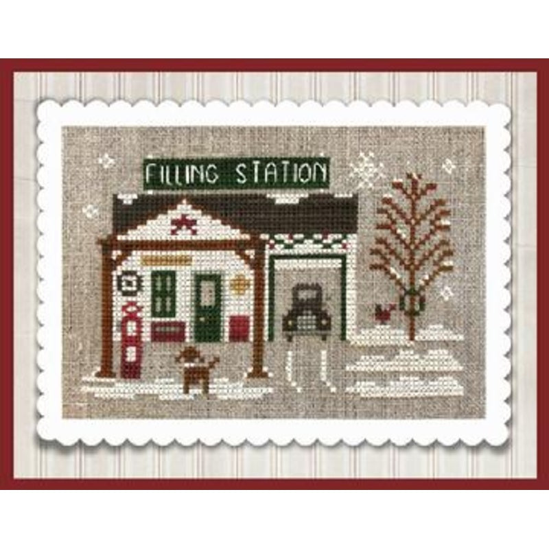 Little House Needleworks - Hometown Holiday - Pop's Filling Station - Cross Stitch Pattern