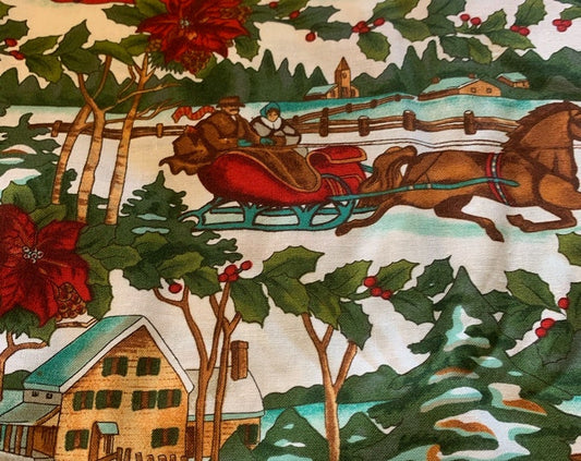 Alexander Henry Fabrics - Phillip De Leon - Sleigh Ride - Quilting Fabric - 4 1/4 Yards