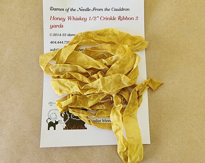 1/2" Crinkle Ribbon - 3 yards - Honey Whiskey