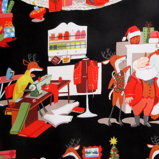 Alexander Henry Fabrics - De Leon Design Group - Christmas Time Fireside Santa Collection - Quilting Fabric - Off the Bolt