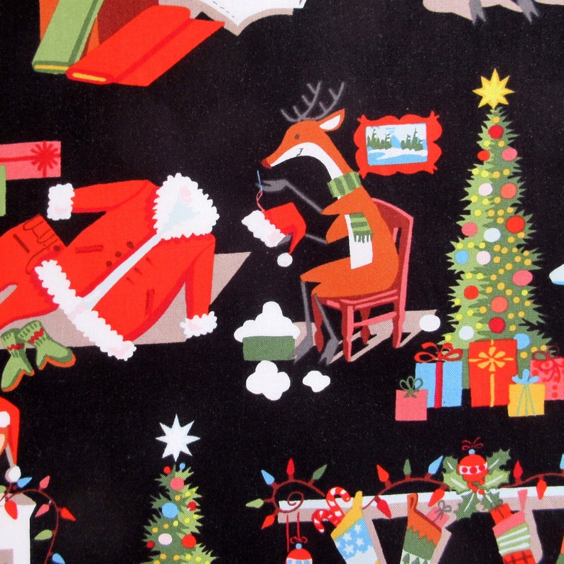 Alexander Henry Fabrics - De Leon Design Group - Christmas Time Fireside Santa Collection - Quilting Fabric - Off the Bolt