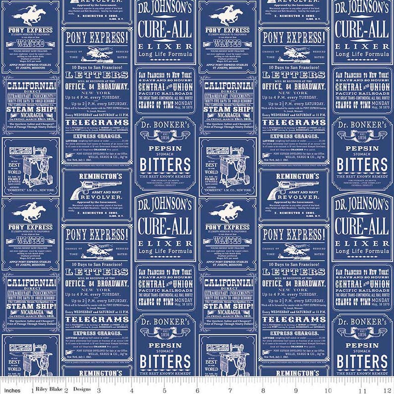 Riley Blake Designs - Samantha Walker - Cowboy Collection - Quilting Fabric - Off the Bolt