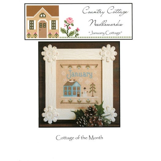 Country Cottage Needleworks - Cottage of the Month - January Cottage - Cross Stitch Pattern