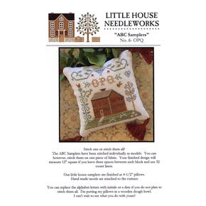 Little House Needleworks - ABC Samplers - No. 6 - OPQ - Cross Stitch Pattern