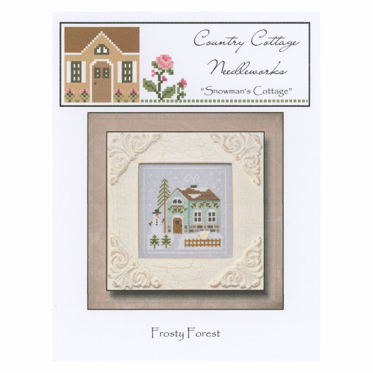 Country Cottage Needleworks - Frosty Forest - Snowman's Cottage - Cross Stitch Pattern