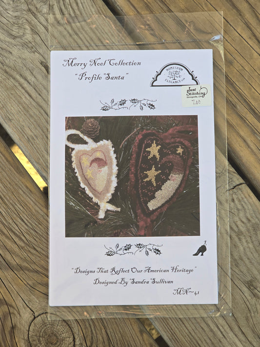 Homespun Elegance - Merry Noel Collection - Profile Santa - Cross Stitch Pattern