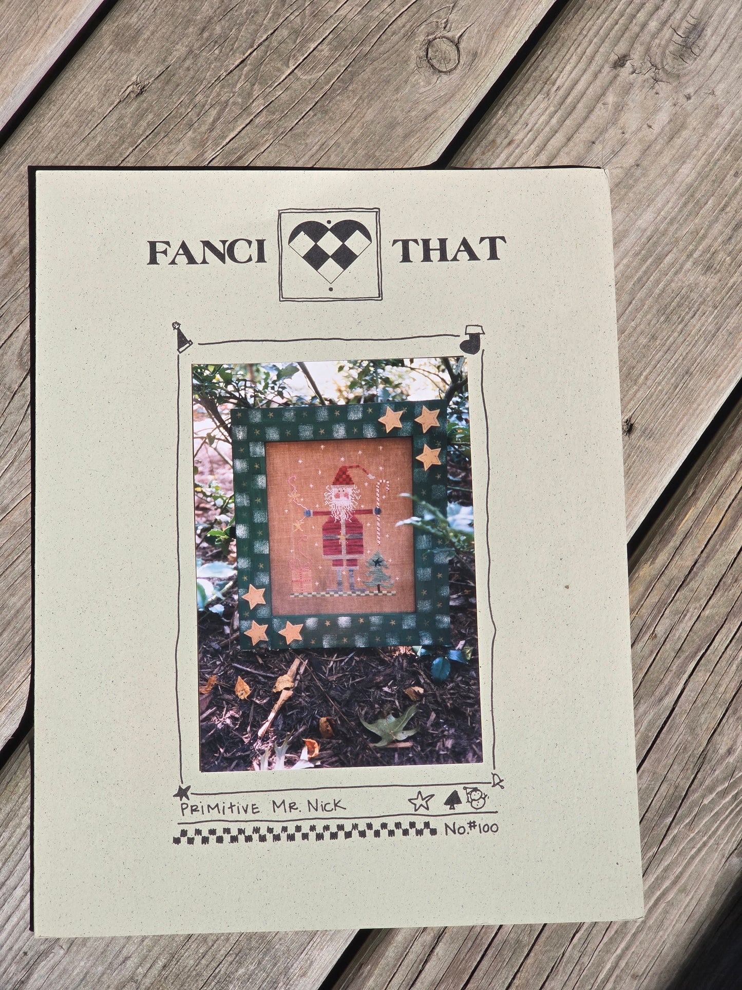 Fanci That - Primitive Mr. Nick - Cross Stitch Pattern