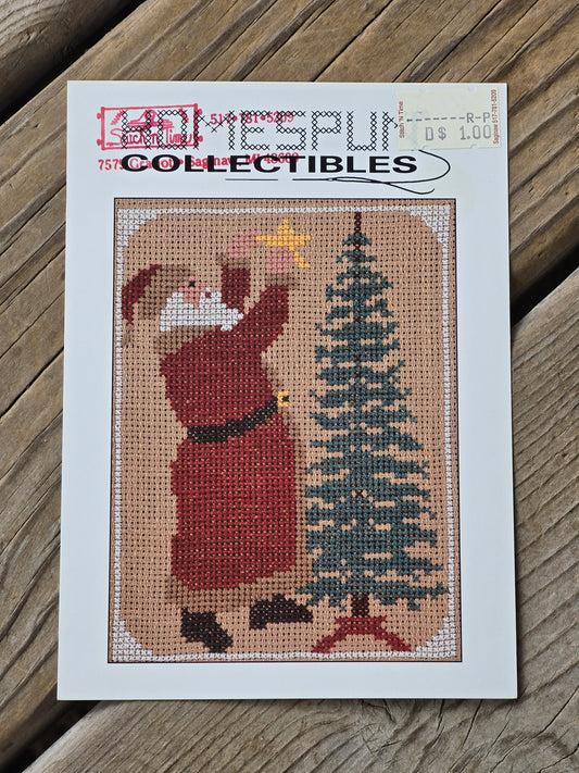 Homespun Collectibles - Santa with Christmas Tree - #47 - Cross Stitch Pattern