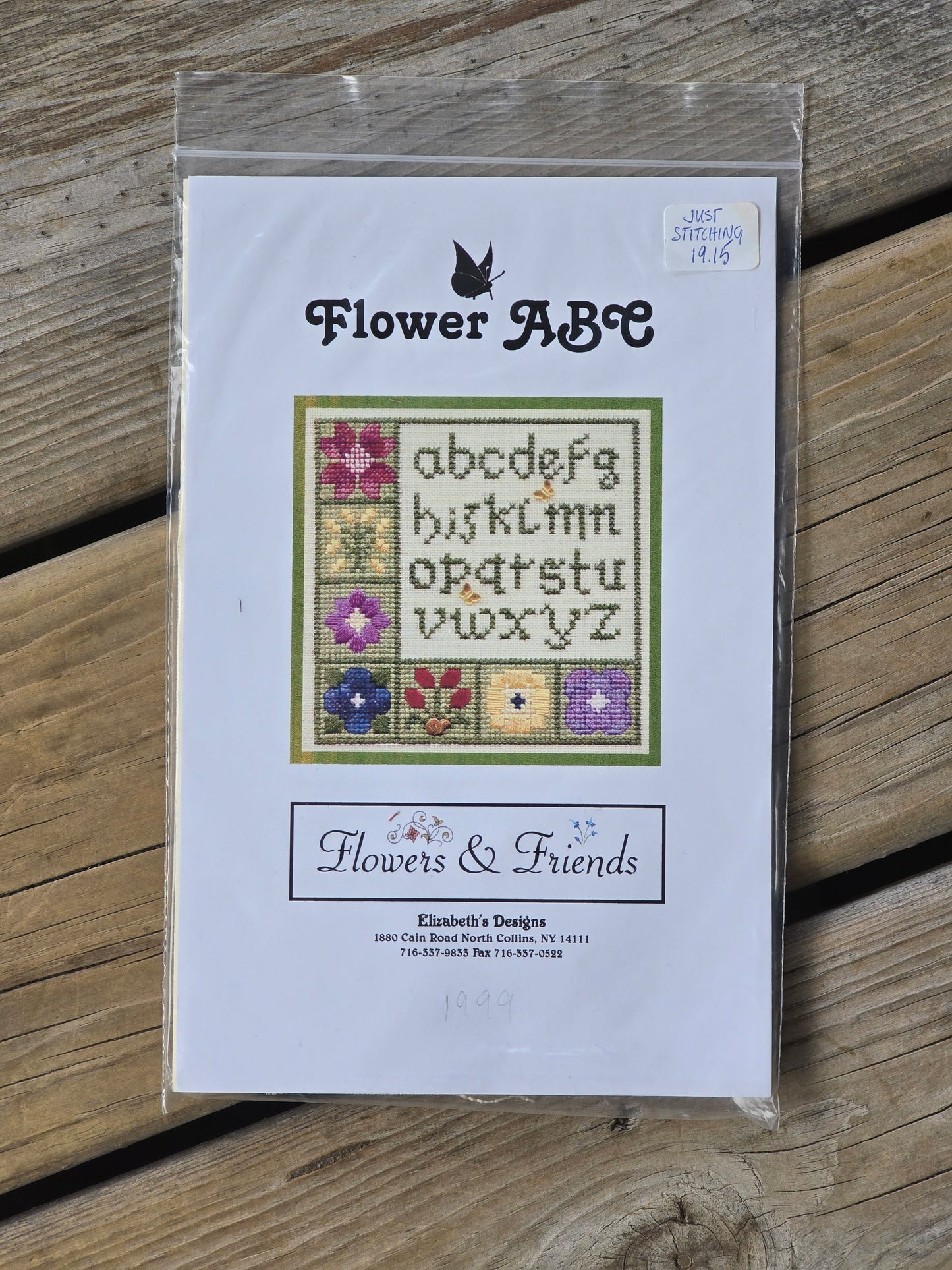 Elizabeth's Designs - Flowers & Friends  - Flower ABC - Cross Stitch Kit