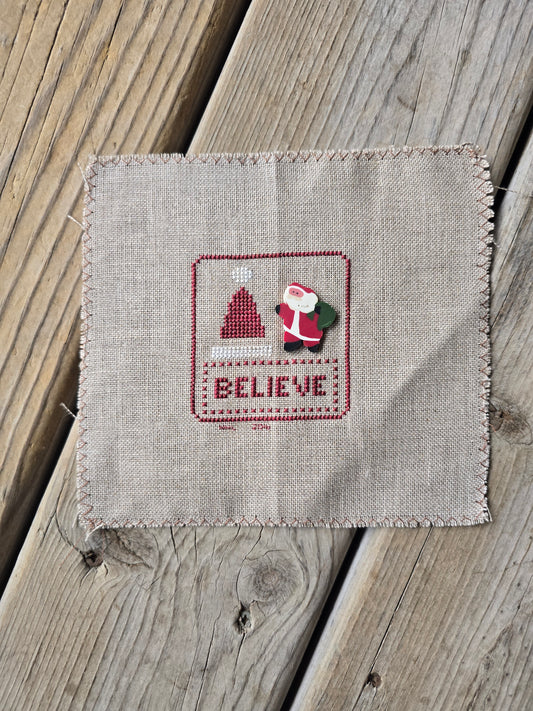 Believe - Completed Cross Stitch
