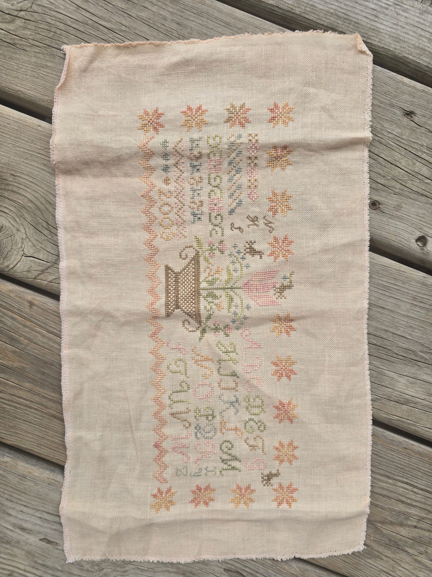 Blackbird Designs - Summer Basket  - Completed Cross Stitch