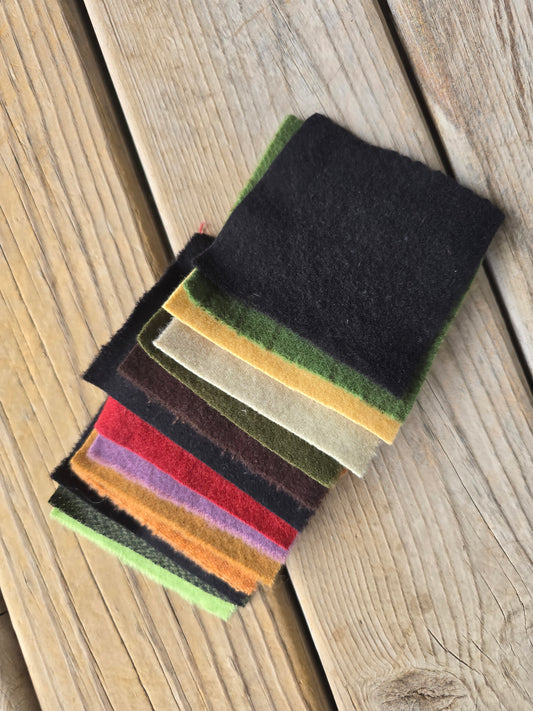 Petals and Blooms - Hand-Dyed Wool Grab Bags - 14 4" Squares