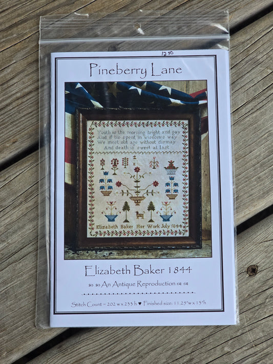 Pineberry Lane - Elizabeth Baker 1844 - Cross Stitch Pattern