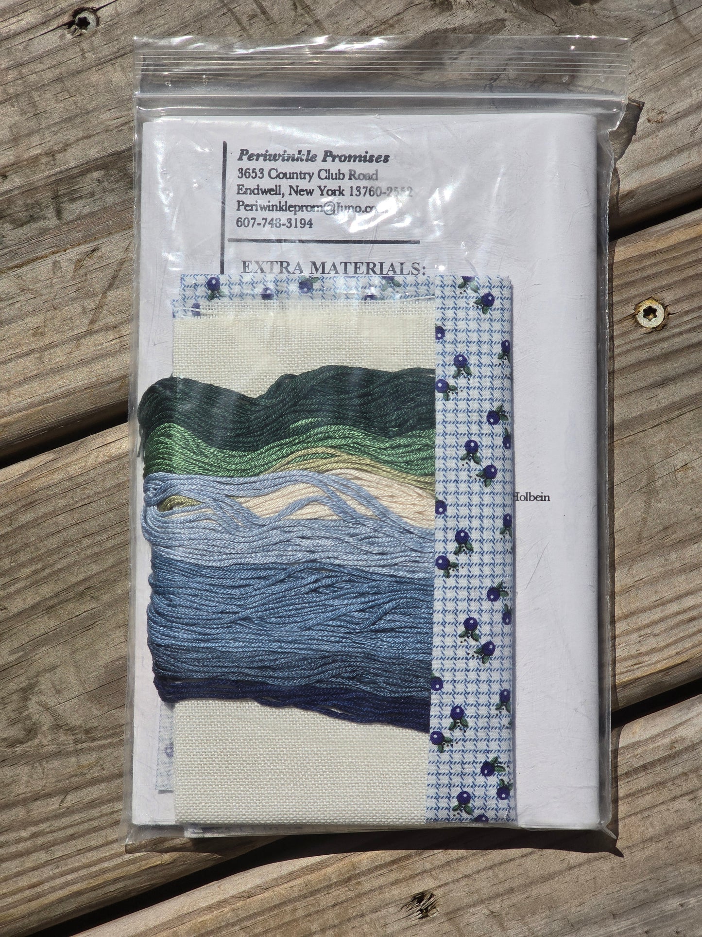 Periwinkle Promises - Blueberry Pocket - Petite Periwinkles - Cross Stitch Kit