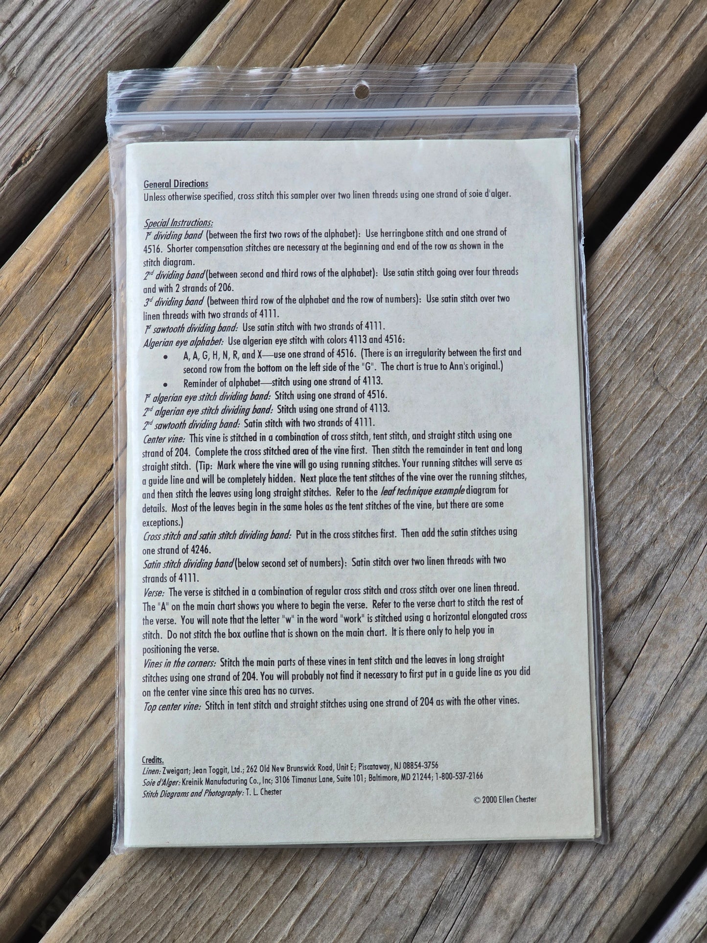 With My Needle - Ann Penry, 1816 - Cross Stitch Pattern