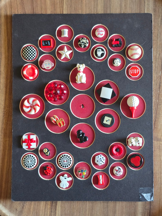 Button Display Card with 35 Buttons