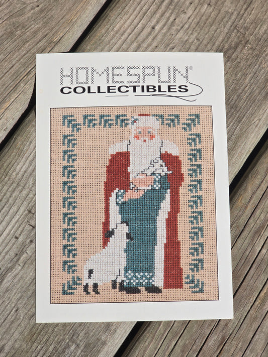 Homespun Collectibles - Santa with Sheep - #27 - Cross Stitch Pattern