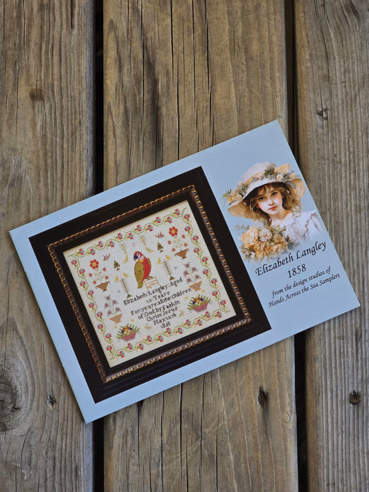 Hands Across The Sea Samplers - Elizabeth Langley 1858 - Cross Stitch Pattern Booklet