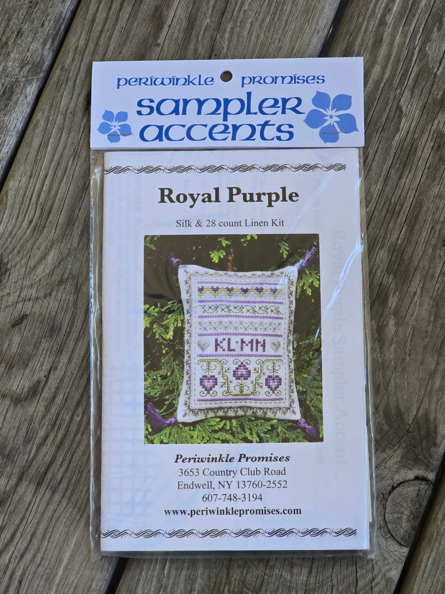 Periwinkle Promises - Royal Purple - Sampler Accents - Cross Stitch Kit