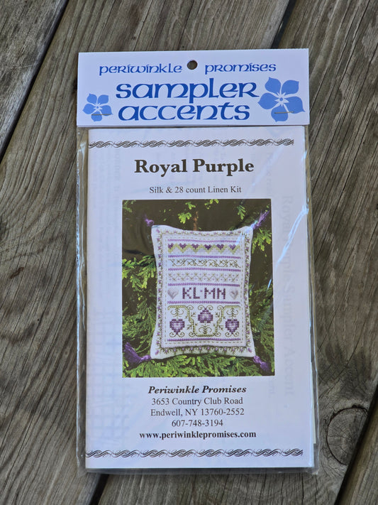 Periwinkle Promises - Royal Purple - Sampler Accents - Cross Stitch Kit