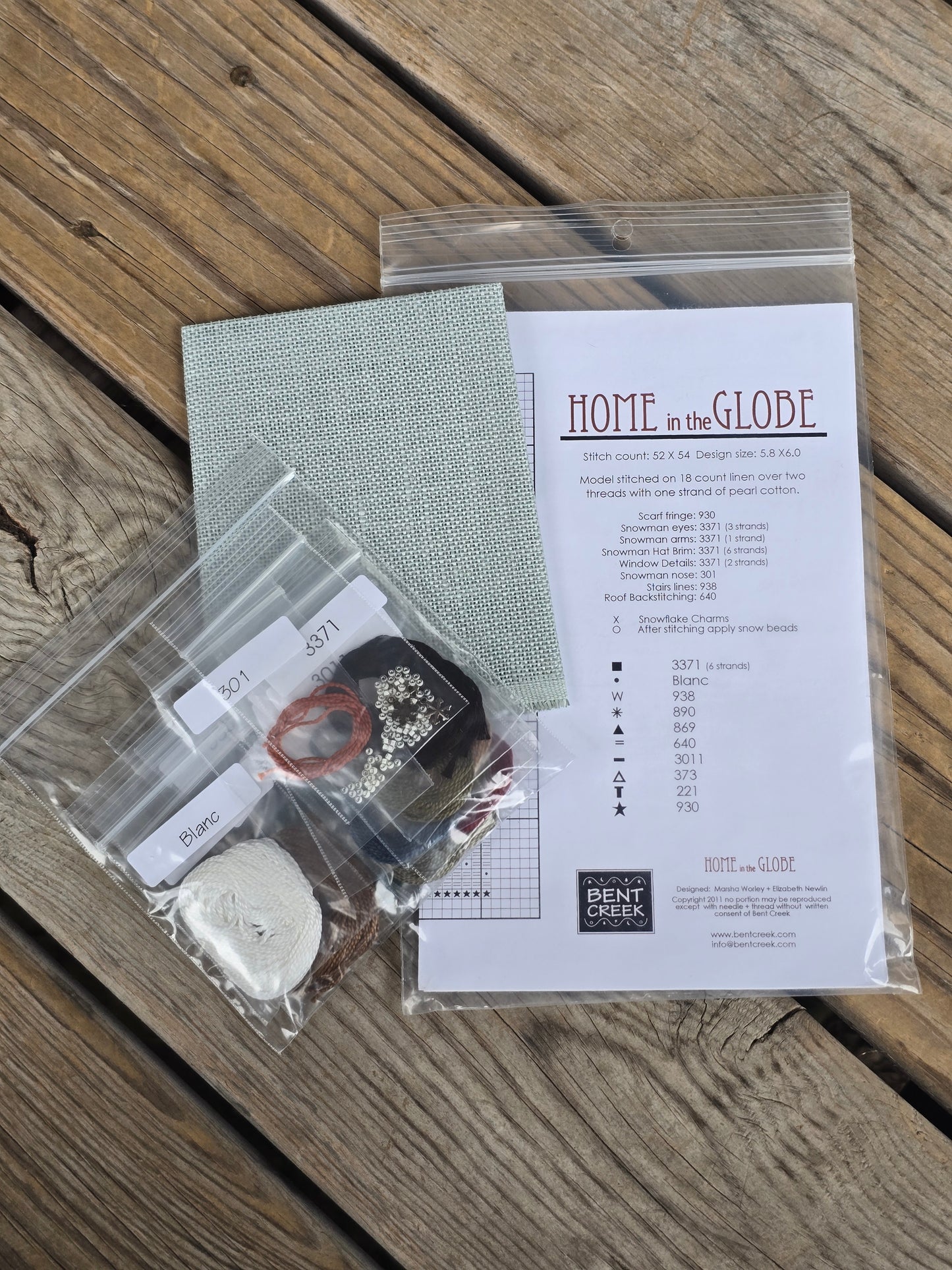 Bent Creek - Home in the Globe - Cross Stitch Kit
