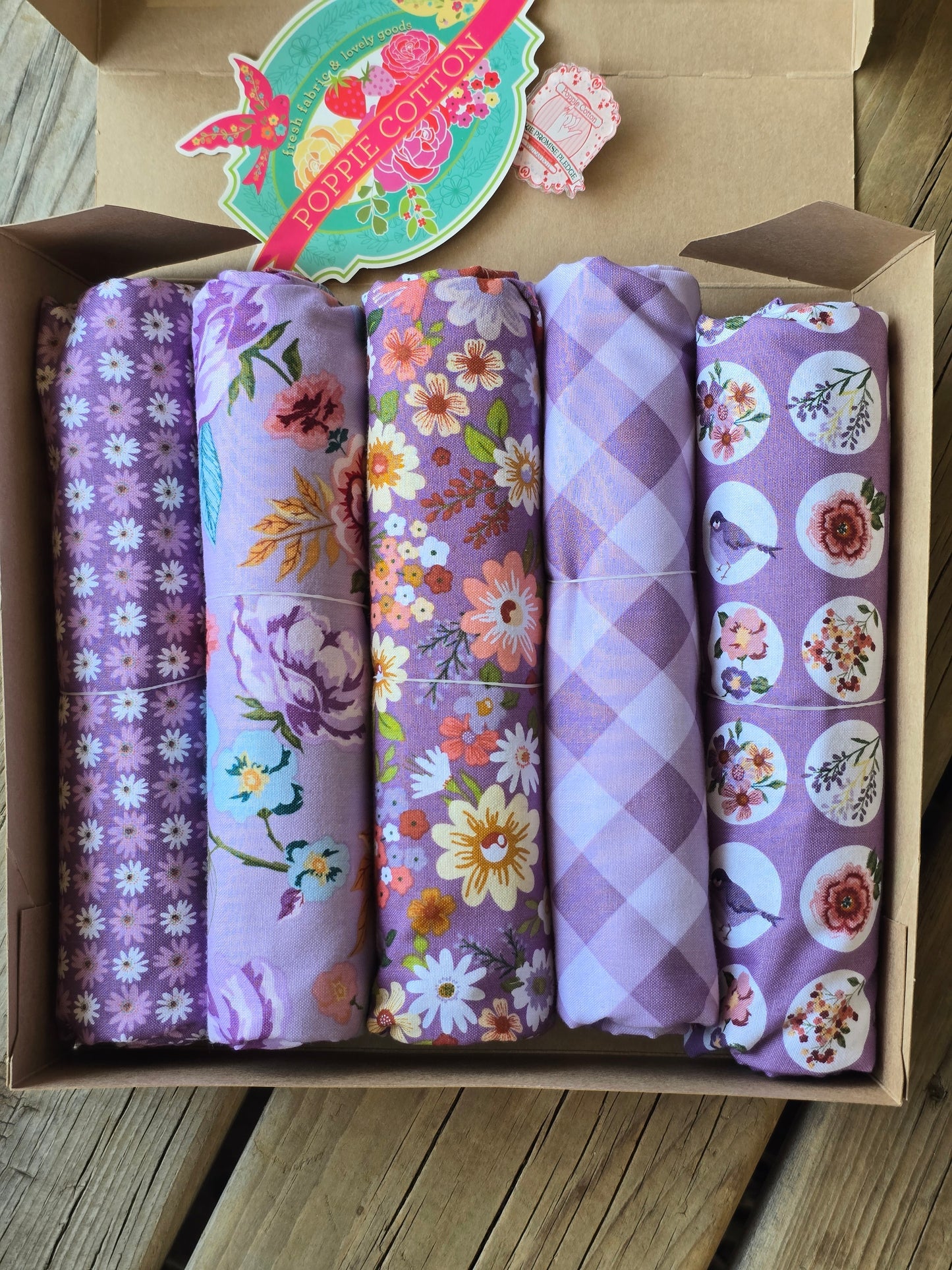 Poppie Cotton - Purple Fabric Bundle Box - Quilting - Fabric