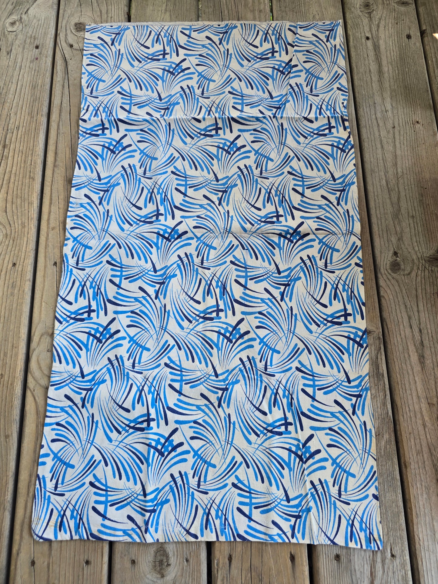 Blue and White Geometric - Linens - Feed Sack