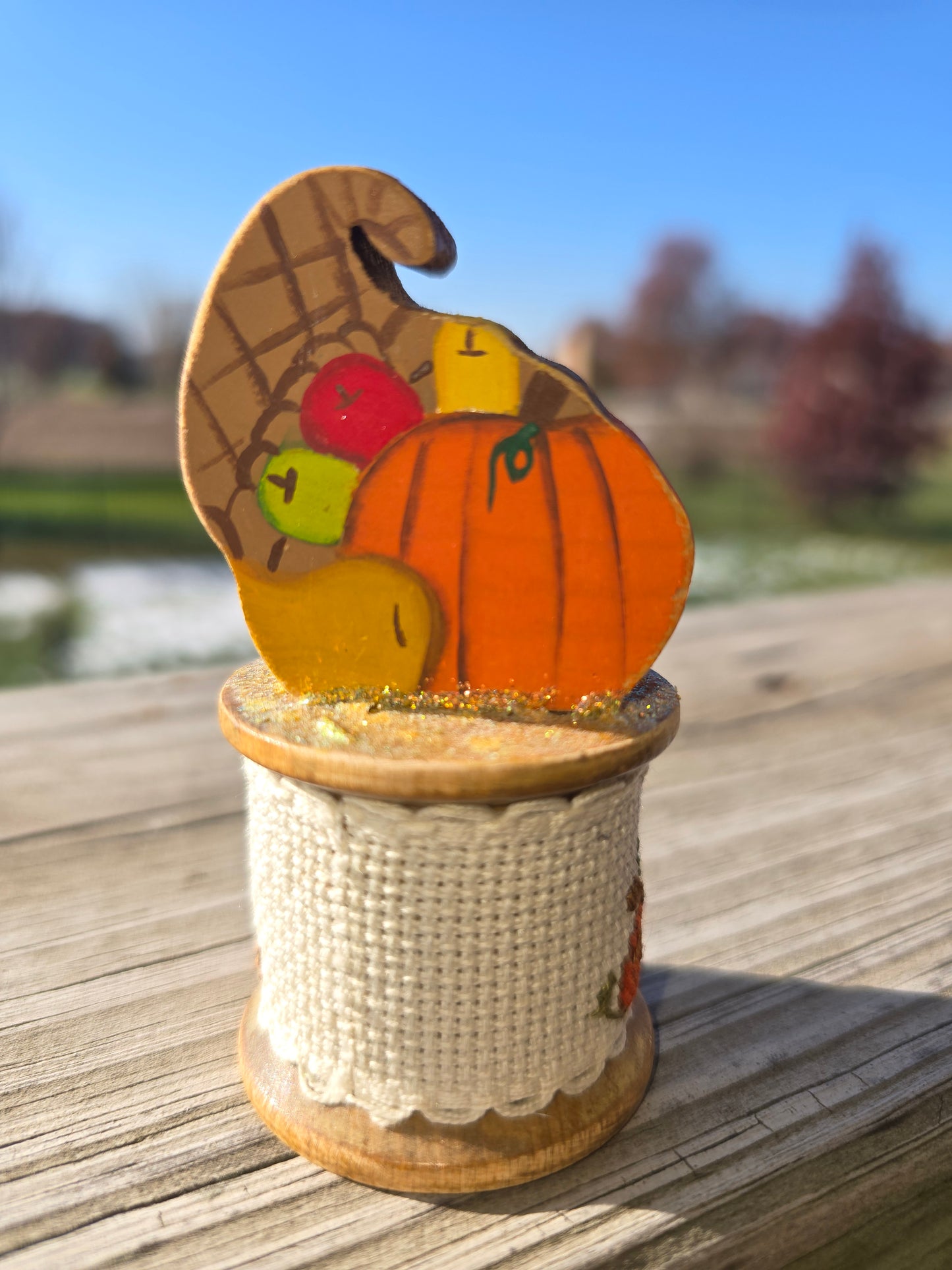 Faithwurks - Give Thanks - Seasonal Spool Decoration