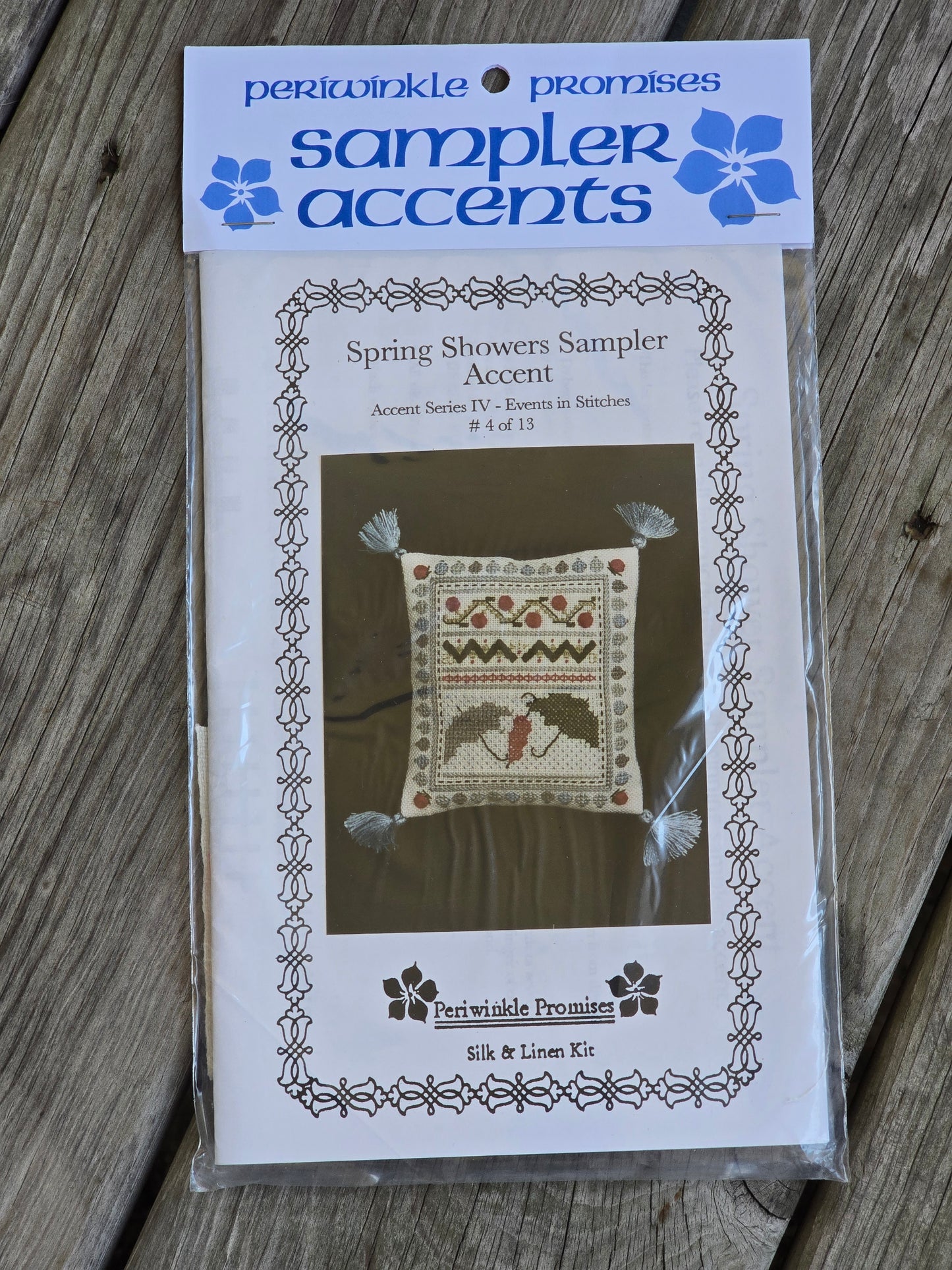 Periwinkle Promises - Spring Showers Sampler Accent - Sampler Accents - Cross Stitch Kit