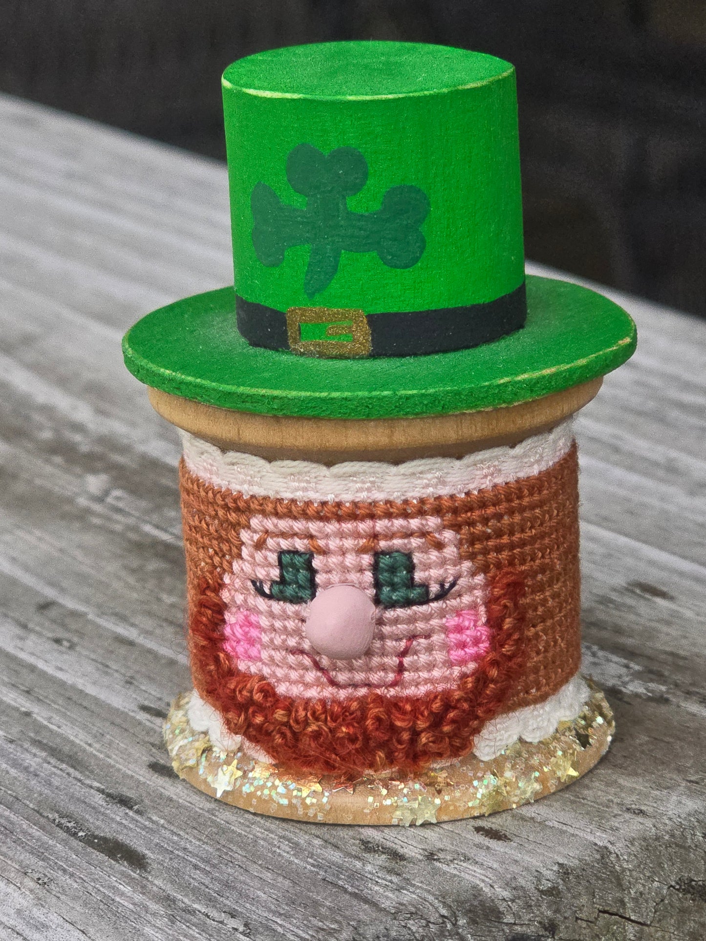 Faithwurks - Leprechaun - Seasonal Spool Decoration
