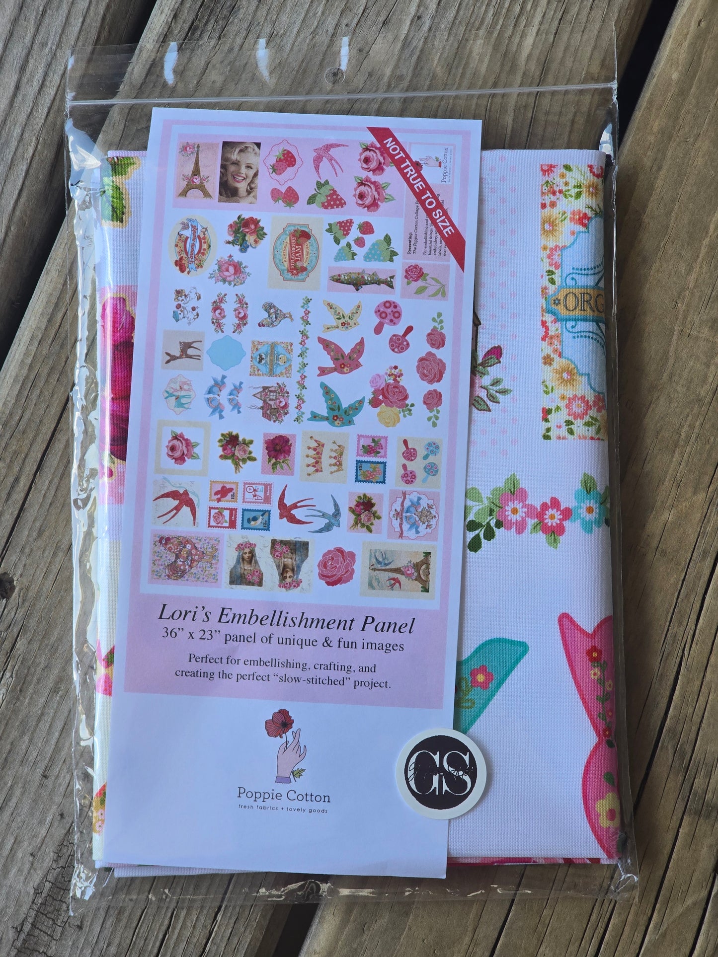 Poppie Cotton - Lori's Embellishment Panel - Quilting - Fabric