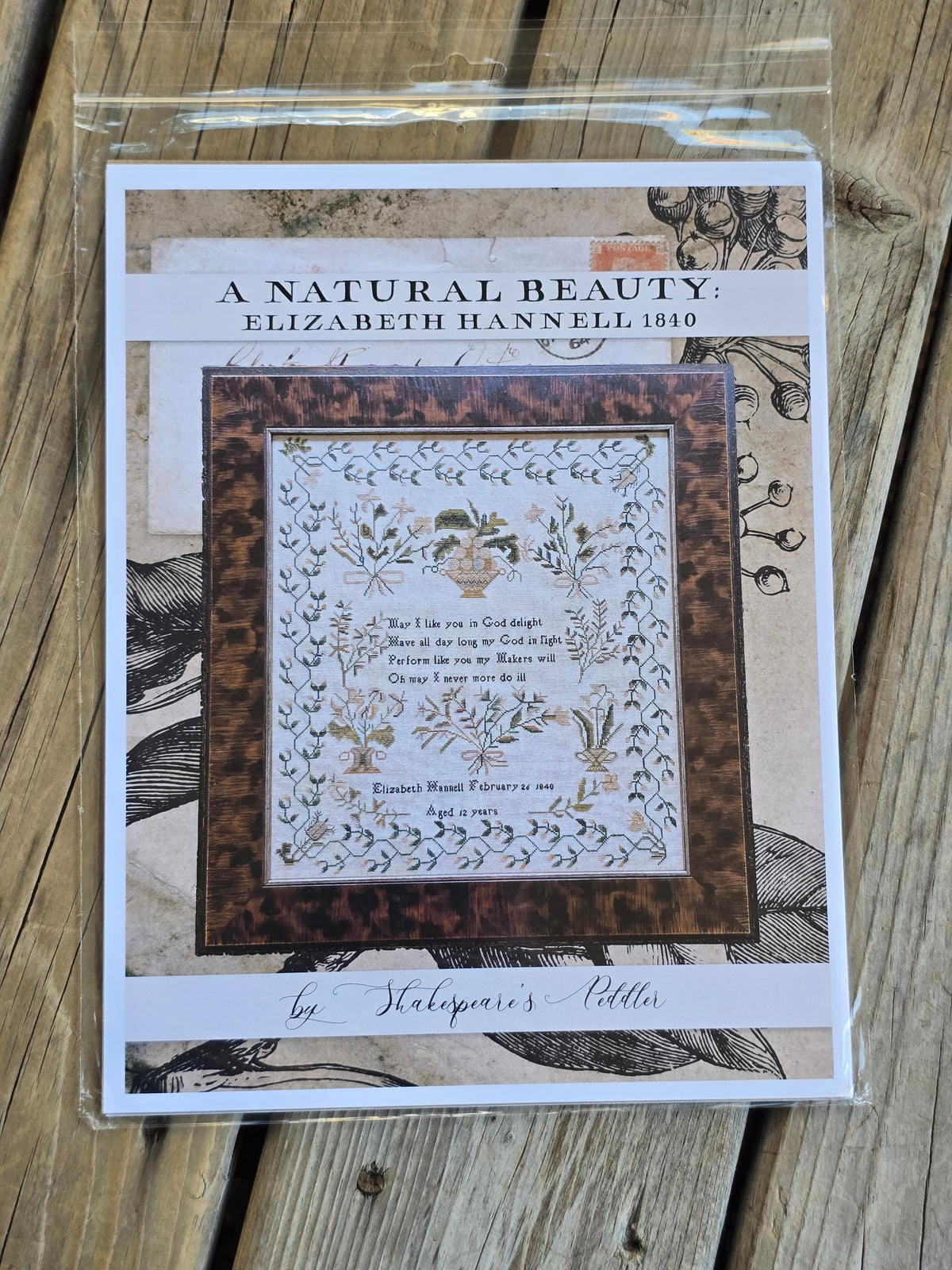 Shakespeare's Peddler - A Natural Beauty: Elizabeth Hannell 1840 - Cross Stitch Pattern
