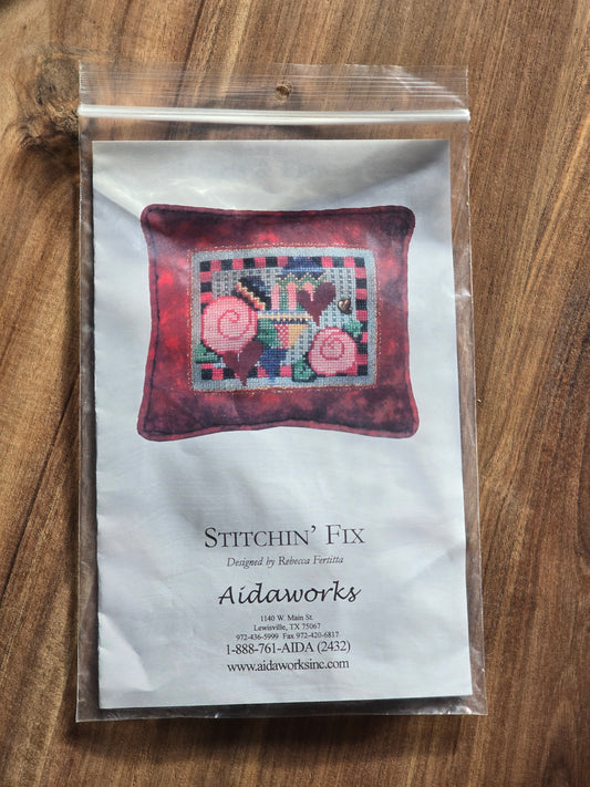 Aidaworks - Stitchin' Fix - Hearts & Flowers - Cross Stitch Kit