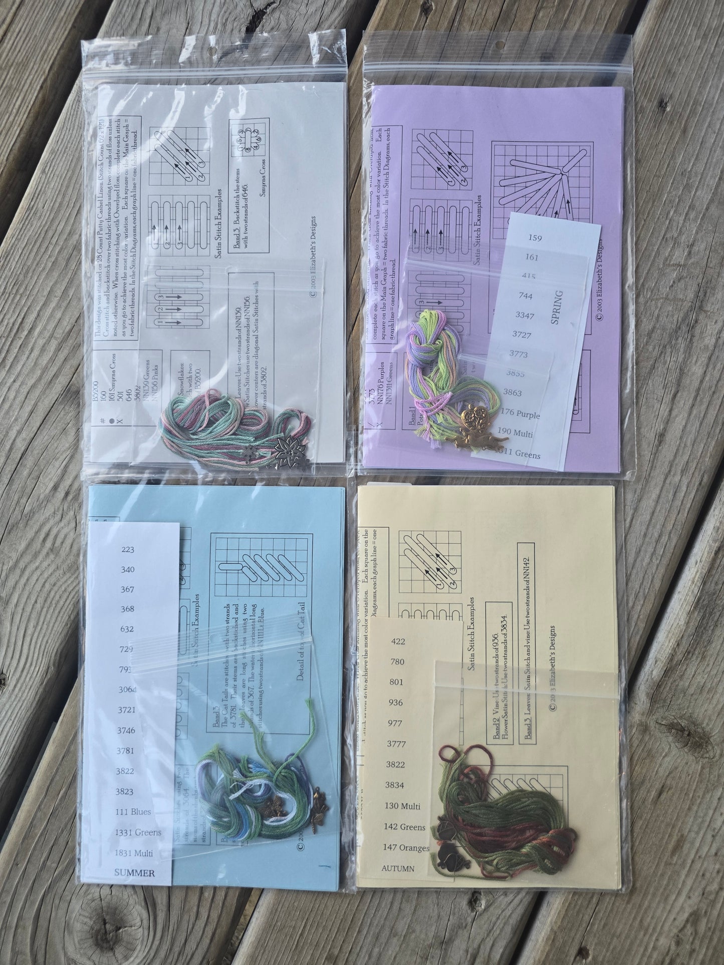 Elizabeth s Designs - Four Seasons Stitching Club - Winter, Spring, Summer, Autumn - Cross Stitch Kit