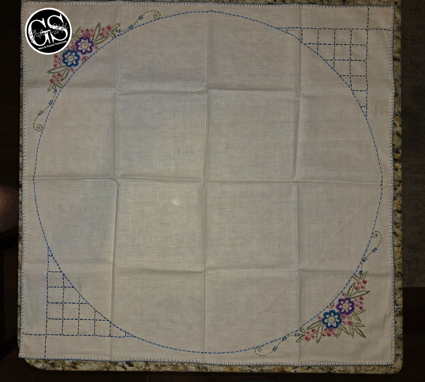 Vintage Tablecloth - approx 34" x 24"