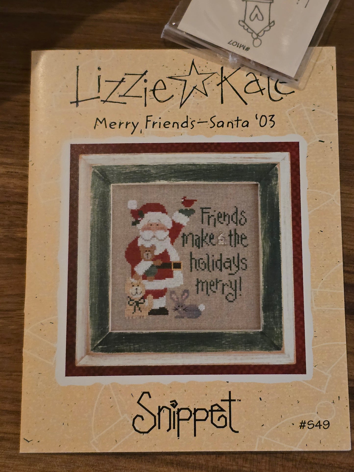 Lizzie Kate - Snippet - Merry, Friends Santa '03 - S49 - Cross Stitch Pattern