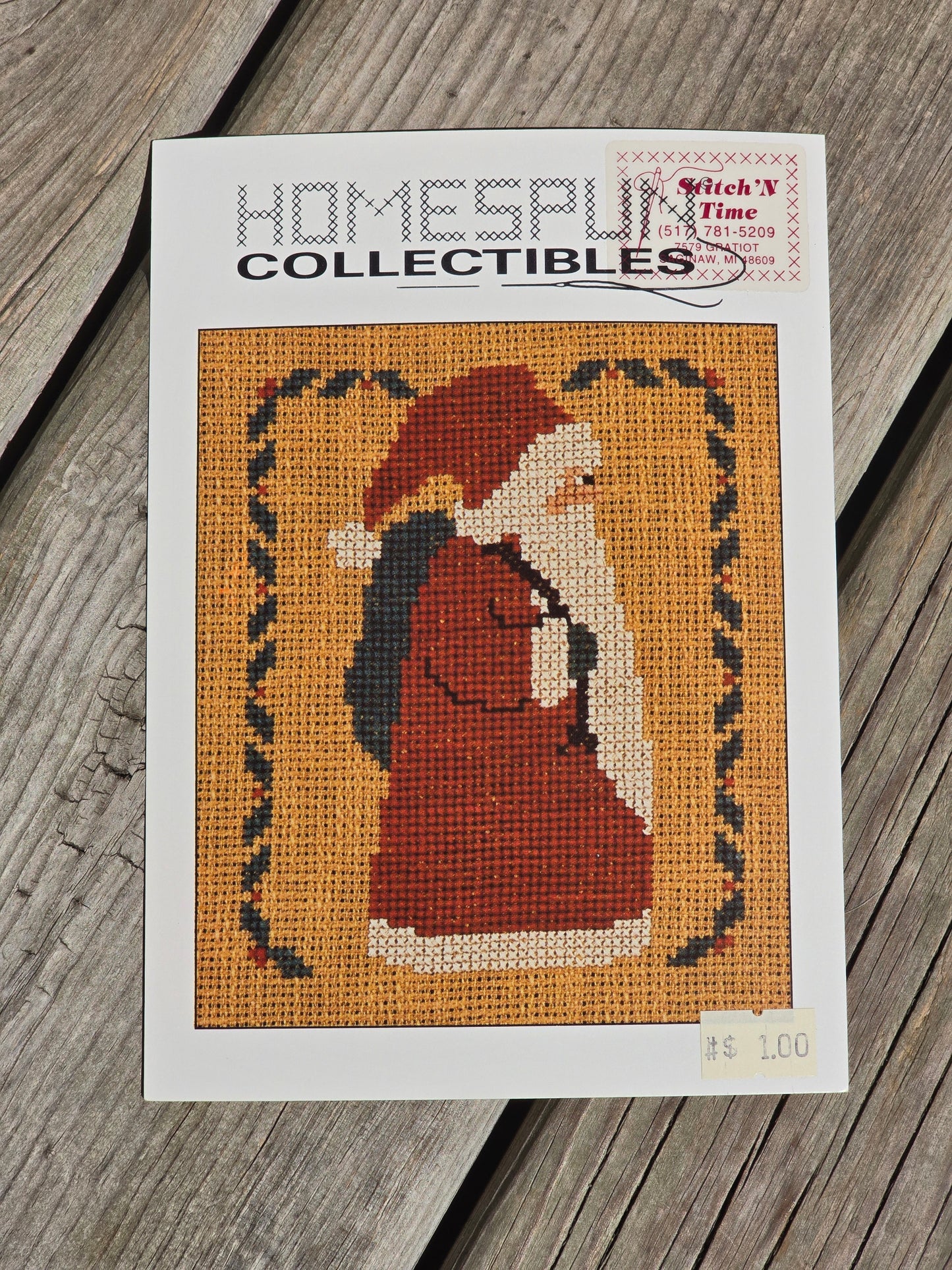 Homespun Collectibles - Santa with Green Sack - #7 - Cross Stitch Pattern