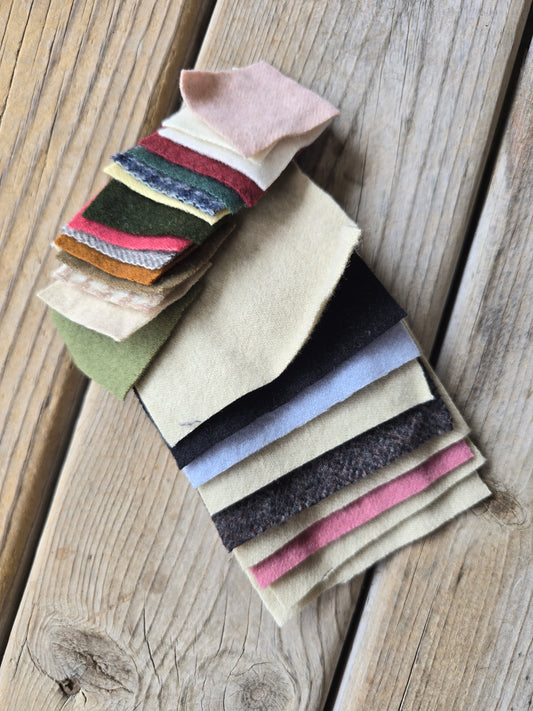 Petals and Blooms - Hand-Dyed Wool Grab Bags - 9 4" Squares, 15 2" Squares