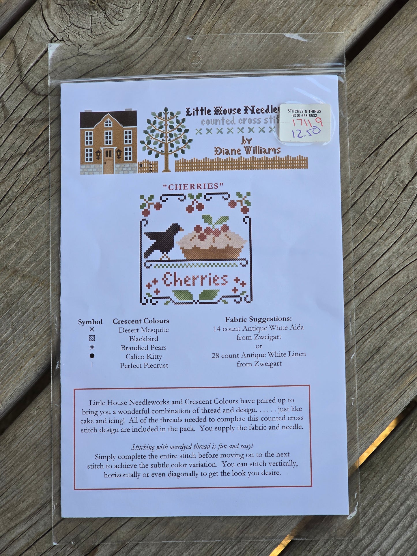Little House Needleworks - Cherries - Cross Stitch Pattern