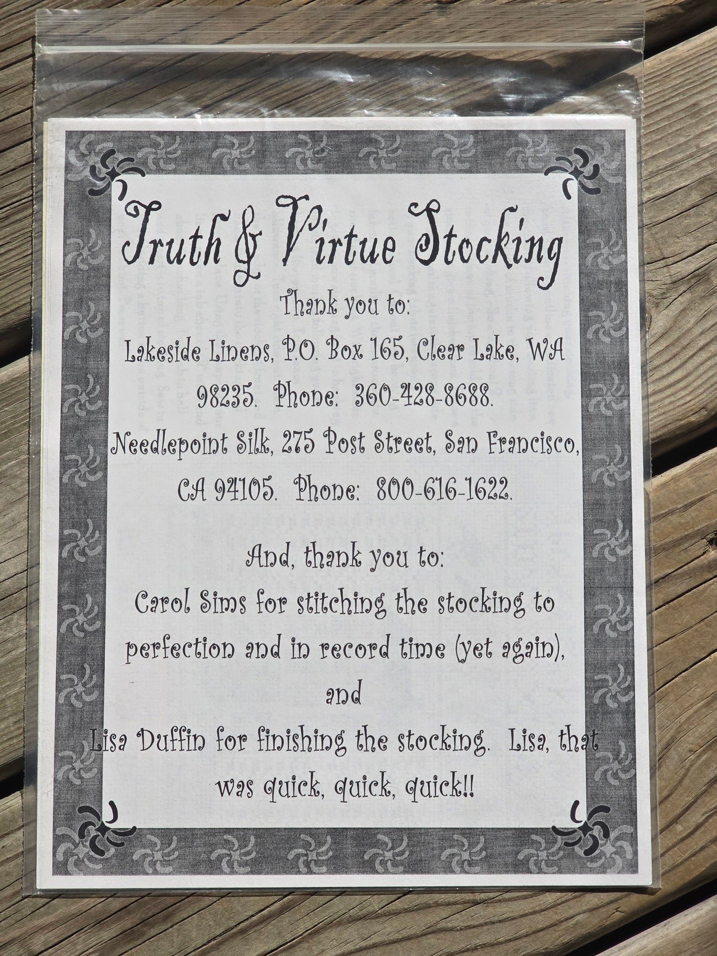 Carriage House Samplings - Truth & Virtue Stocking - Cross Stitch Pattern